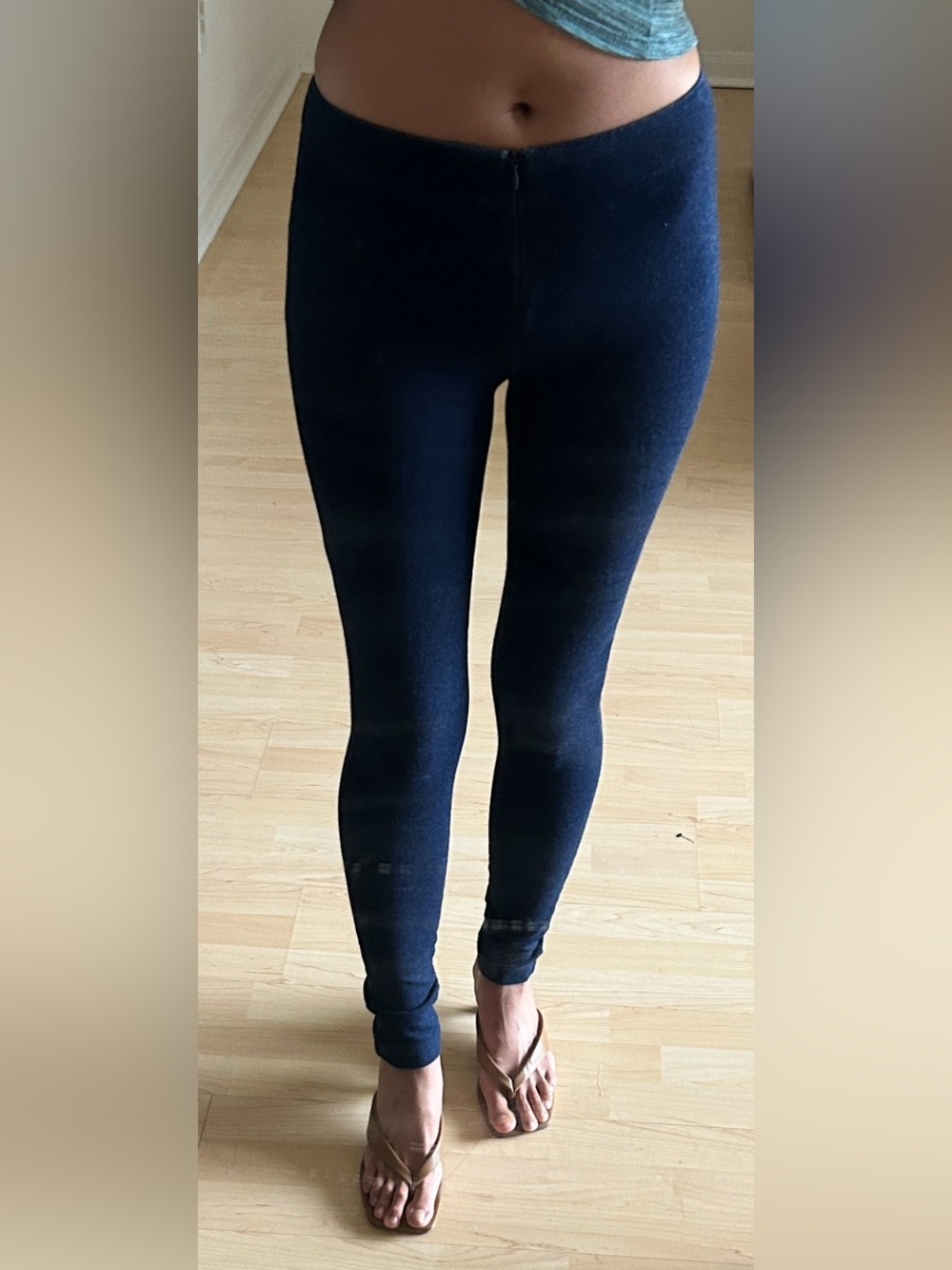 Band New Alice and Olivia Indigo High Rise Skinny Jean Legging Jeggings